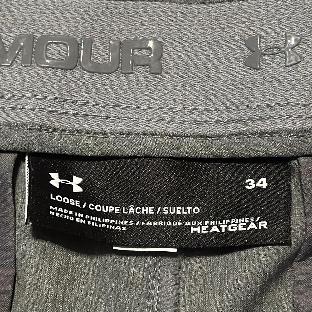 Under Armour Gray Athletic Shorts with Elastic Waistband-size 34 - Picture 9 of 9